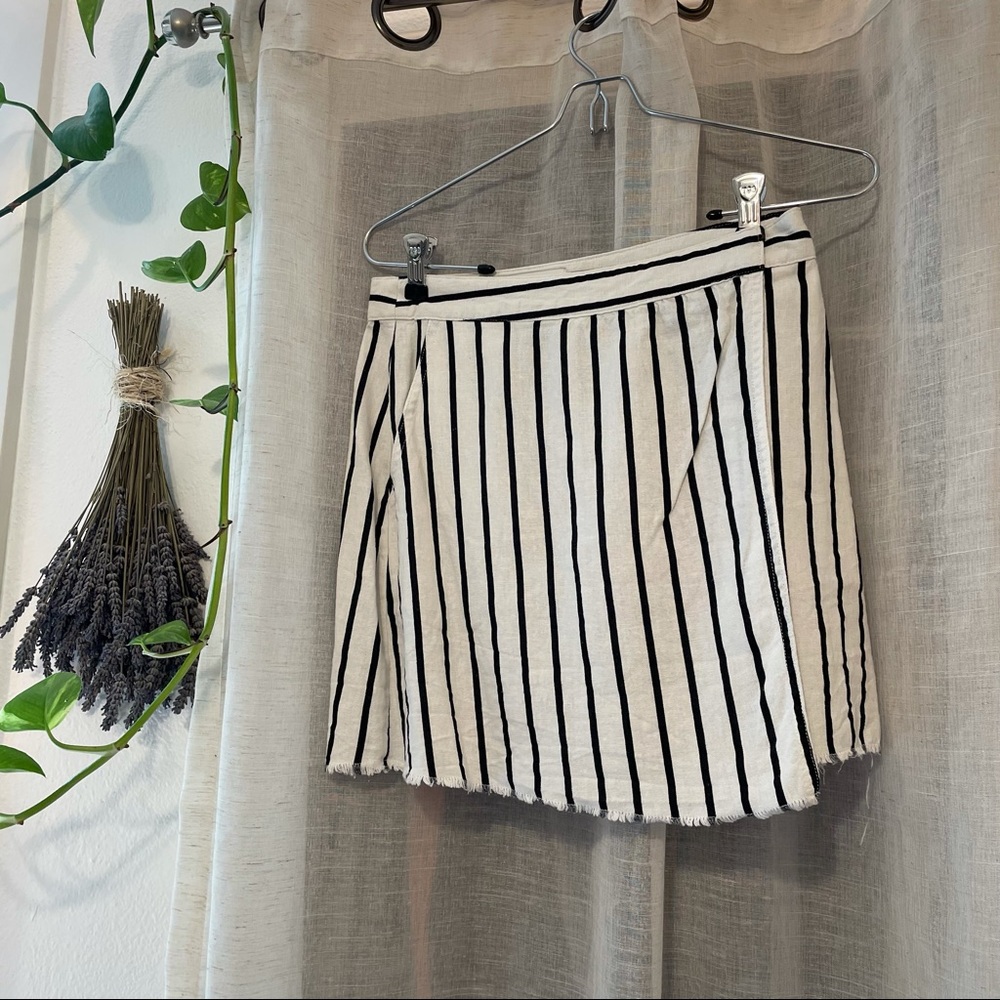 Urban outfitters black and white stripe wrap skirt